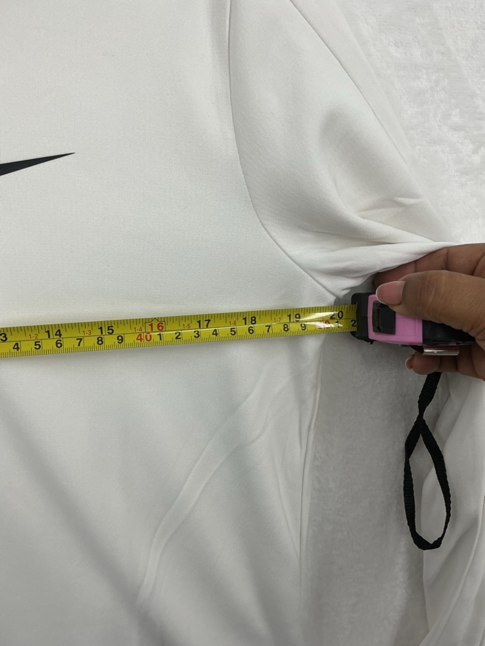 Nike White Women's Long-Sleeve Quarter-Zip Top with Black 818 Swoosh - Picture 5 of 6